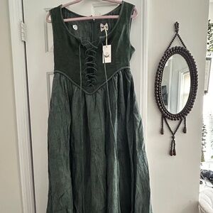 Green Linen Ren Faire dress